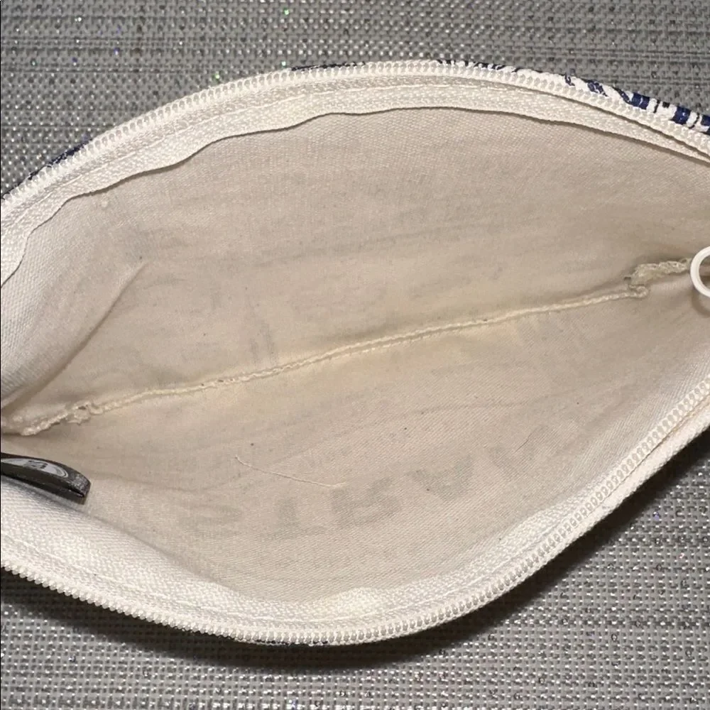Strand Books Ivory Navy Canvas Toile NY City Print Essential Pencil Travel Case